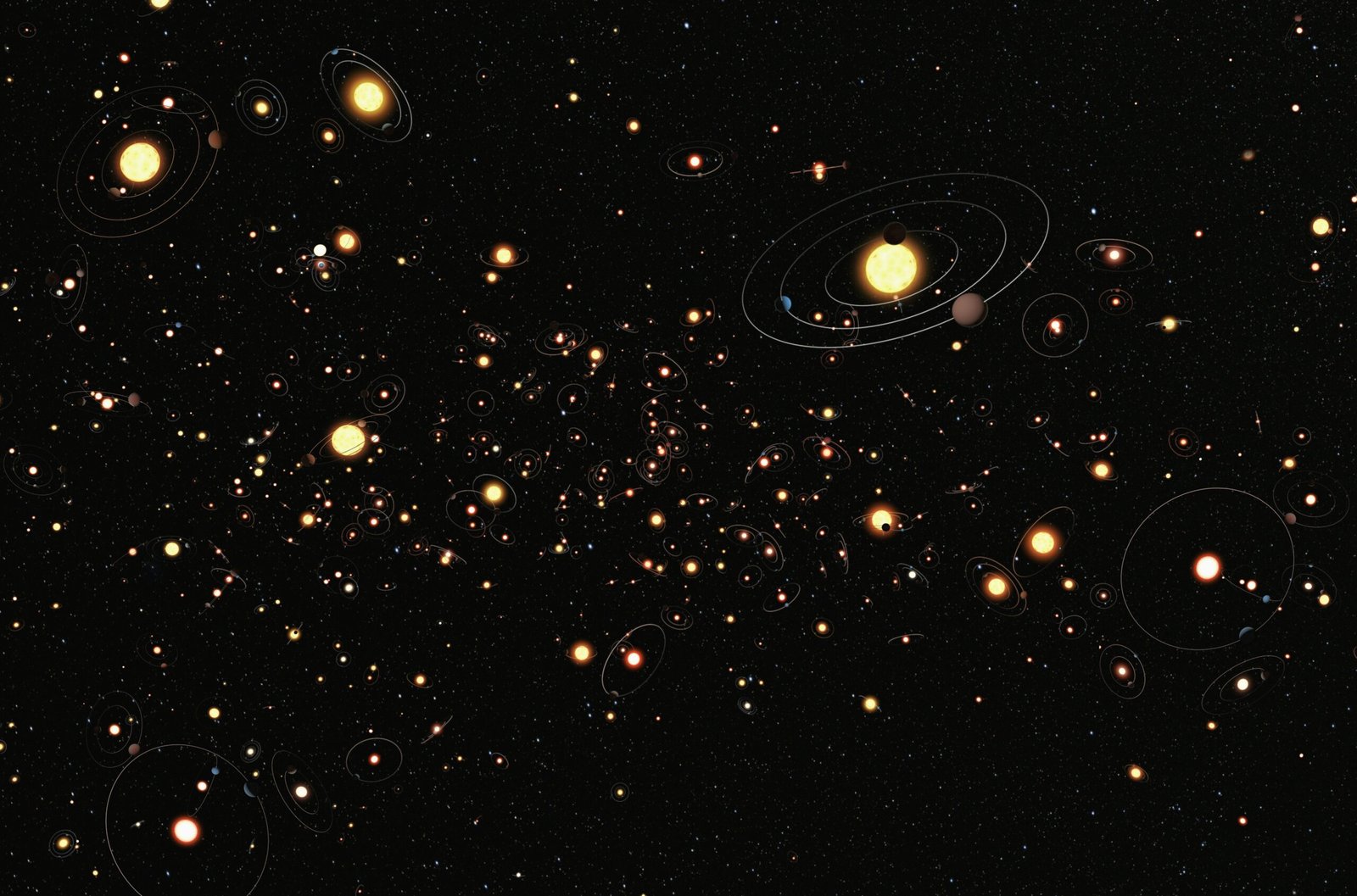 an image of a bunch of planets in the sky